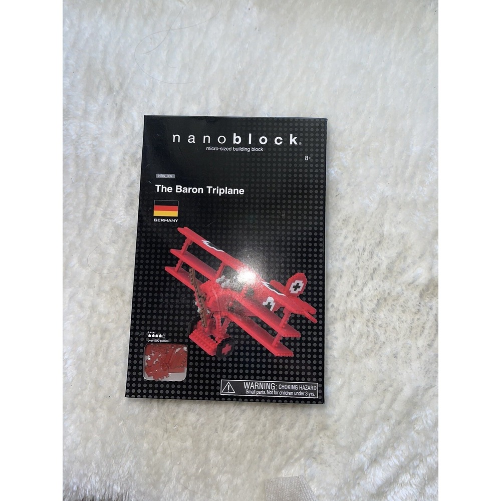 Nanoblock THE BARON TRIPLANE 590PCS NBA-009‎ MICRO SIZED  BUILDING BLOCK SEALED